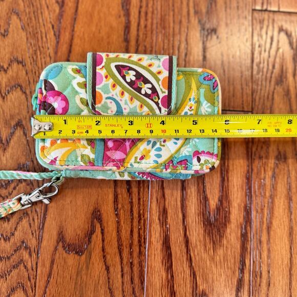 Vera Bradley Retired Tutti Frutti Green Pink Smartphone ID Wristlet Wallet Phone - Picture 4 of 10